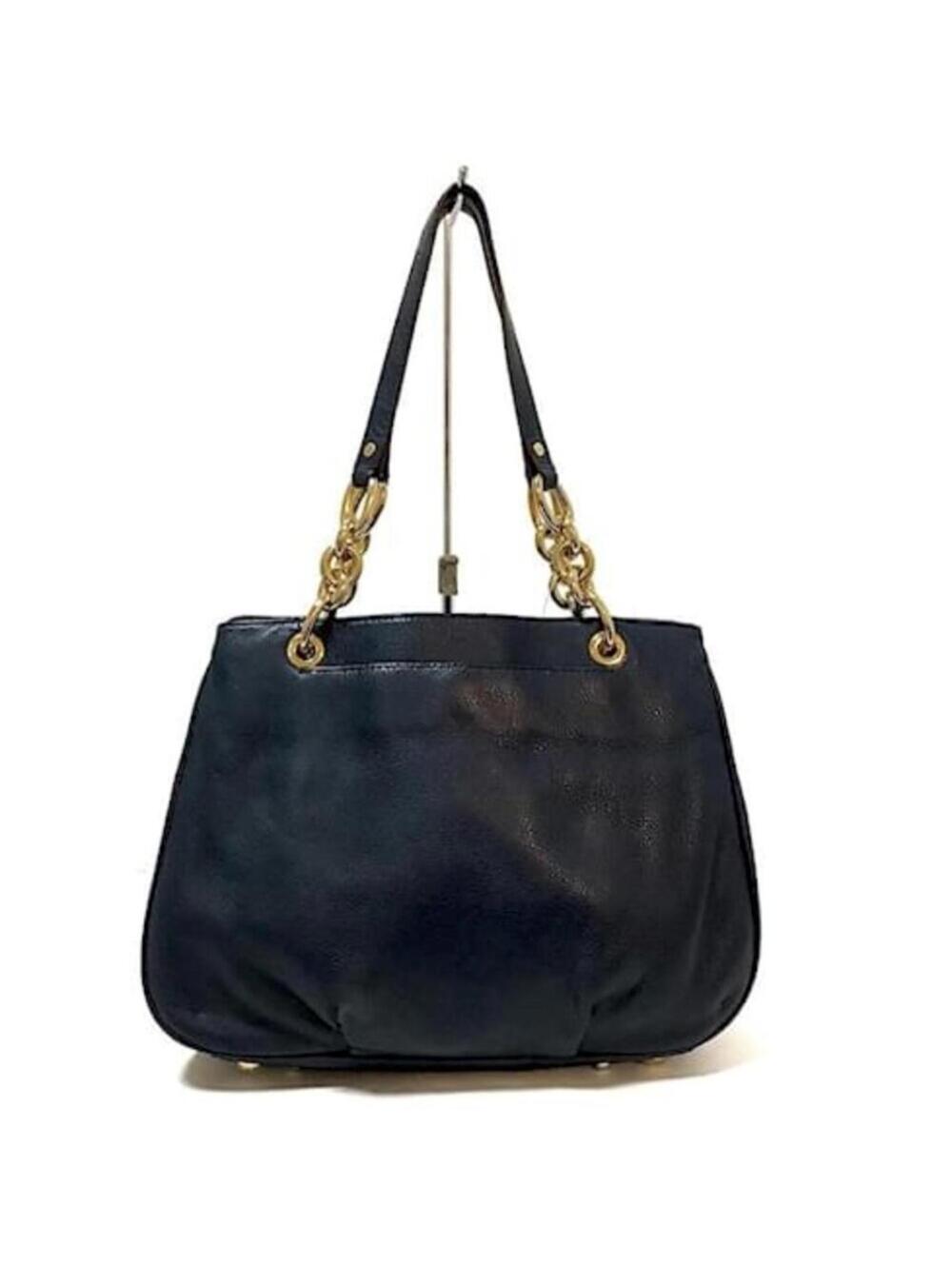 Michael Kors Fulton Chain Tote Black Pebbled Leather Handbag - Picture 3 of 8